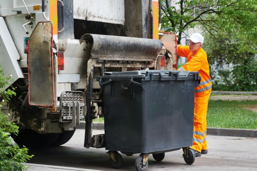 Composted green waste being loaded into a processing facility