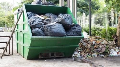 Garden waste and reusable items prepared for transfer to recycling facilities